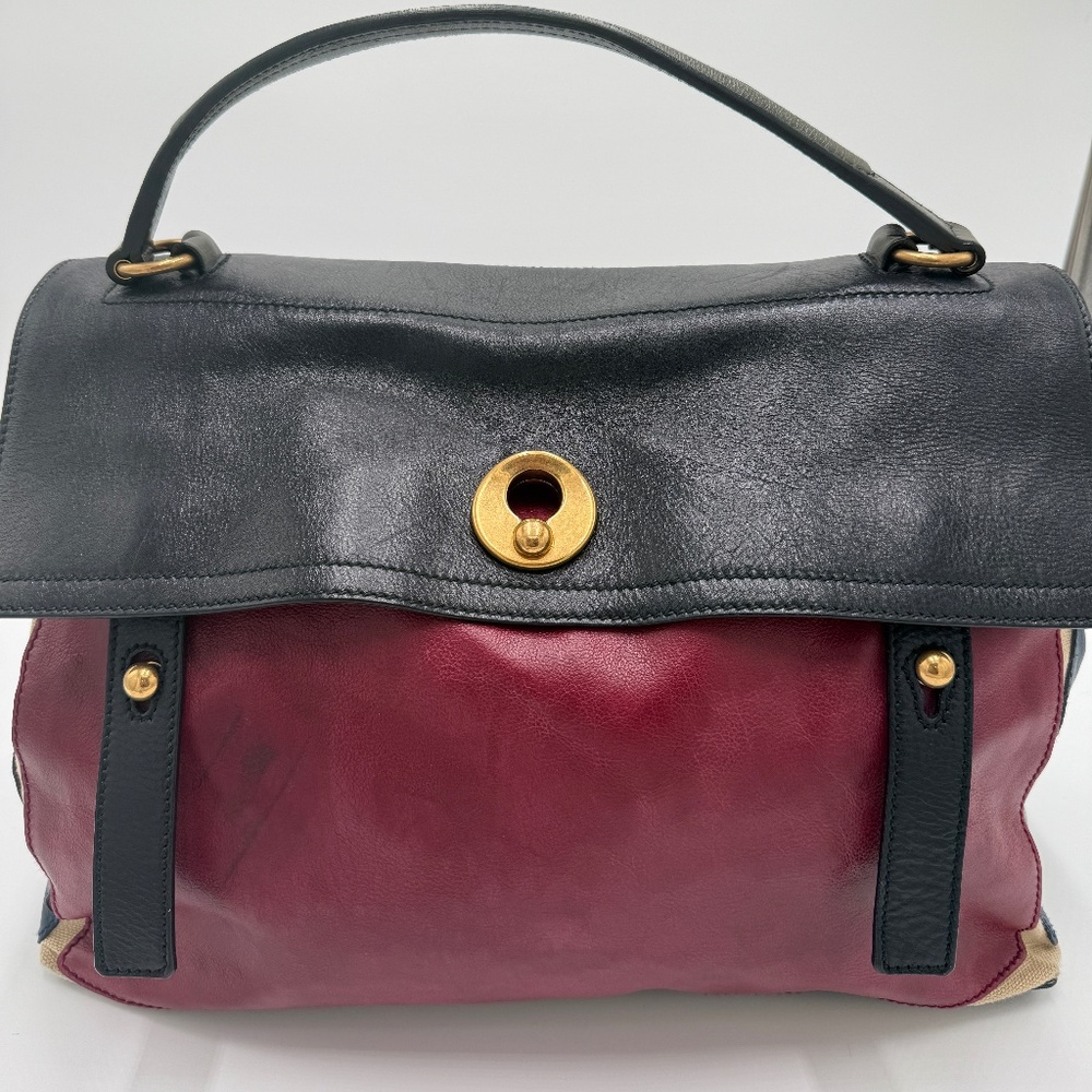 Yves Saint Laurent YSL Cabas Satchel – Tricolor Leather (Made in Italy)
